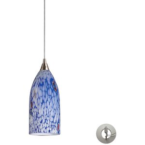 Verona 1 Light 5 inch Satin Nickel Multi Pendant Ceiling Light in Starburst Blue Glass, Configurable