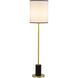 Canada 65 inch 60 watt Black and Satin Brass Floor Lamp Portable Light