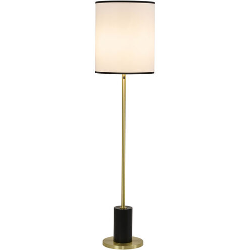 Canada 65 inch 60 watt Black and Satin Brass Floor Lamp Portable Light
