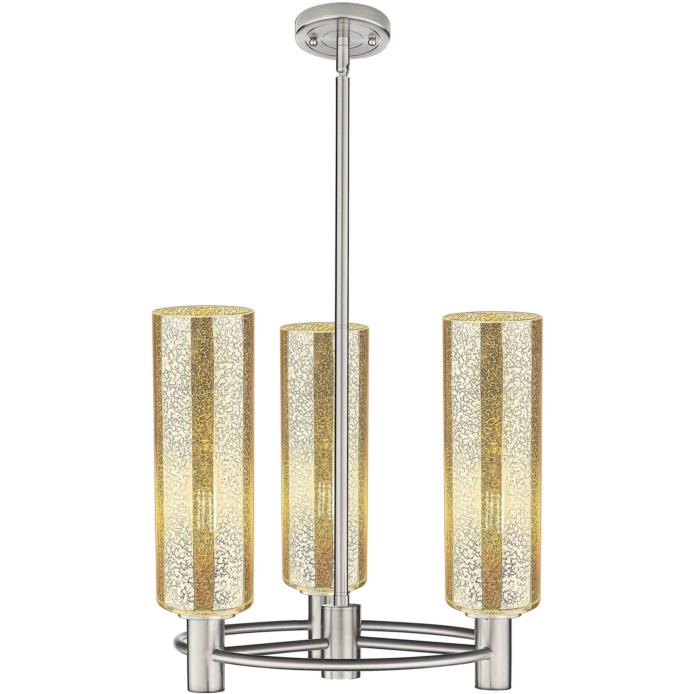 Crown Point 3 Light 18 inch Satin Nickel Pendant Ceiling Light in Mercury Glass