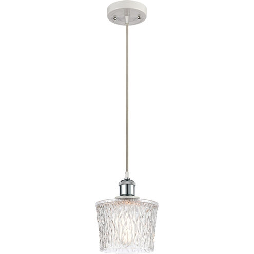 Ballston Niagra LED 7 inch White and Polished Chrome Mini Pendant Ceiling Light, Ballston