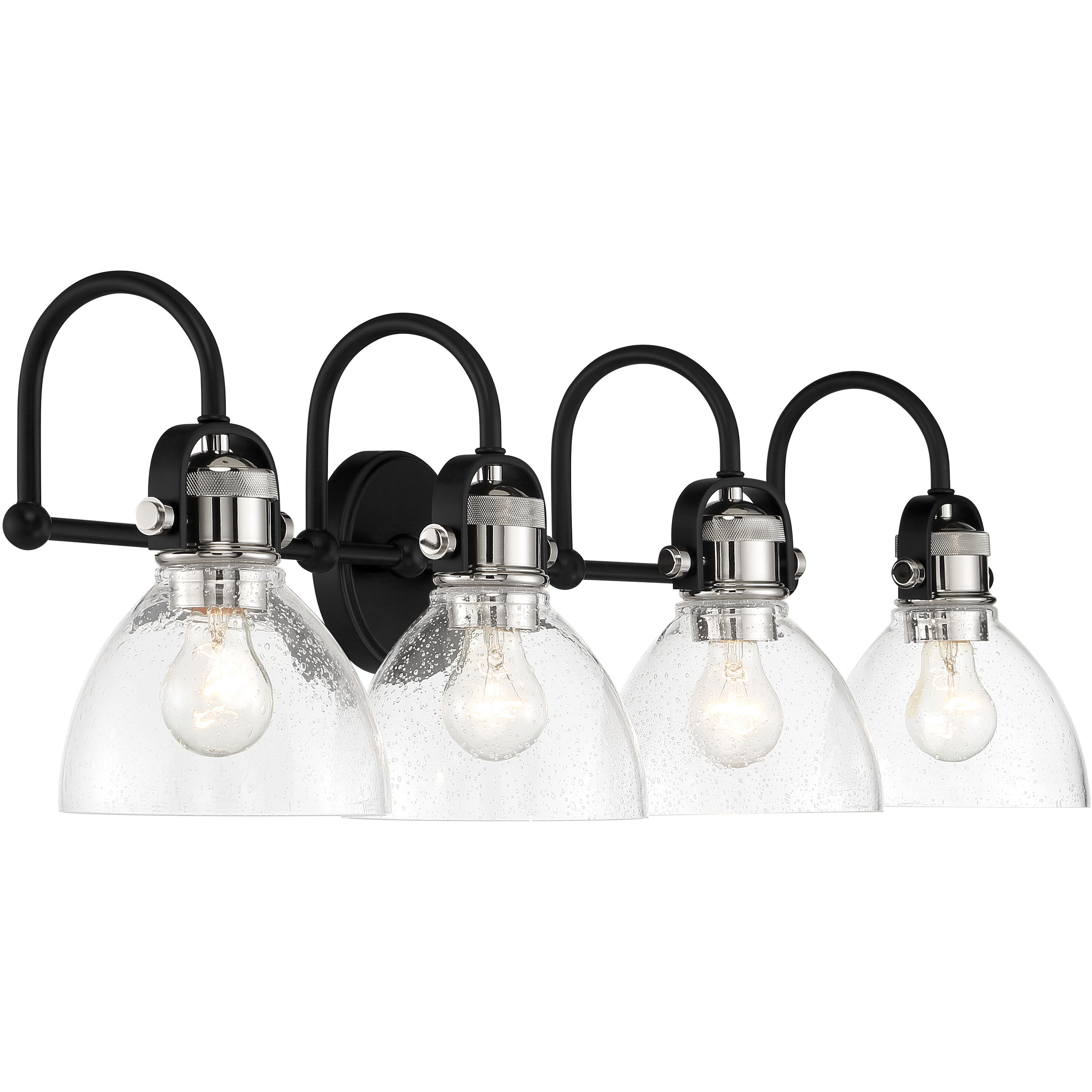 Monico 4 Light 36 inch Coal/Polished Nickel Bath Light Wall Light