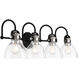 Monico 4 Light 36 inch Coal/Polished Nickel Bath Light Wall Light