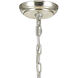 Modish 8 Light 28 inch Matte White with Silver Leaf Chandelier Ceiling Light