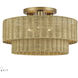 Weavington 3 Light 18 inch Antique Gold Leaf Semi Flush Mount Ceiling Light, Large