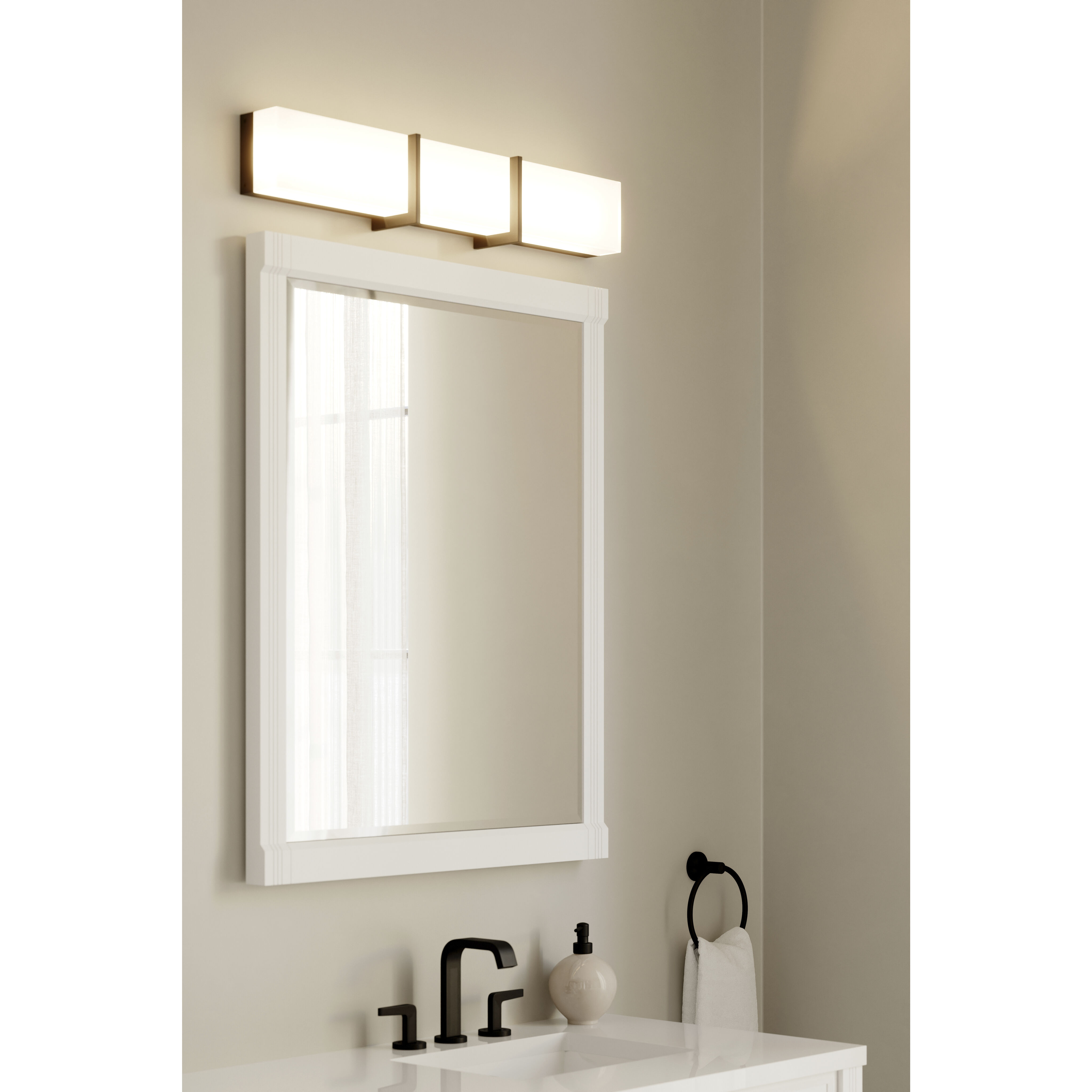 High Rise LED 30.25 inch Dark Matte Black Bath Bar Wall Light