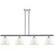 Ballston Adirondack 4 Light 48 inch Polished Chrome Island Light Ceiling Light in Incandescent, Glossy White, Ballston