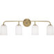 Lawson 4 Light 32.25 inch Aged Brass Vanity Light Wall Light