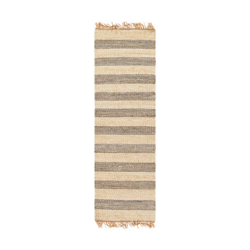 Davidson II 96 X 30 inch Medium Gray/Cream/Khaki Rugs, Jute