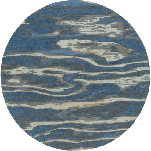 Artist Studio 96 inch Dark Blue Rug in 8 Ft Round, Round