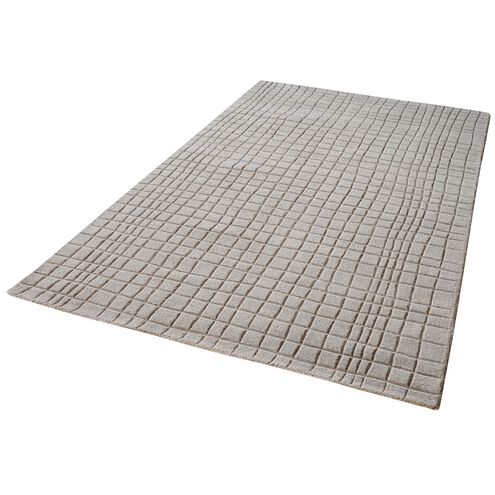 Blockhill 60 X 36 inch Gray Rug, Handwoven