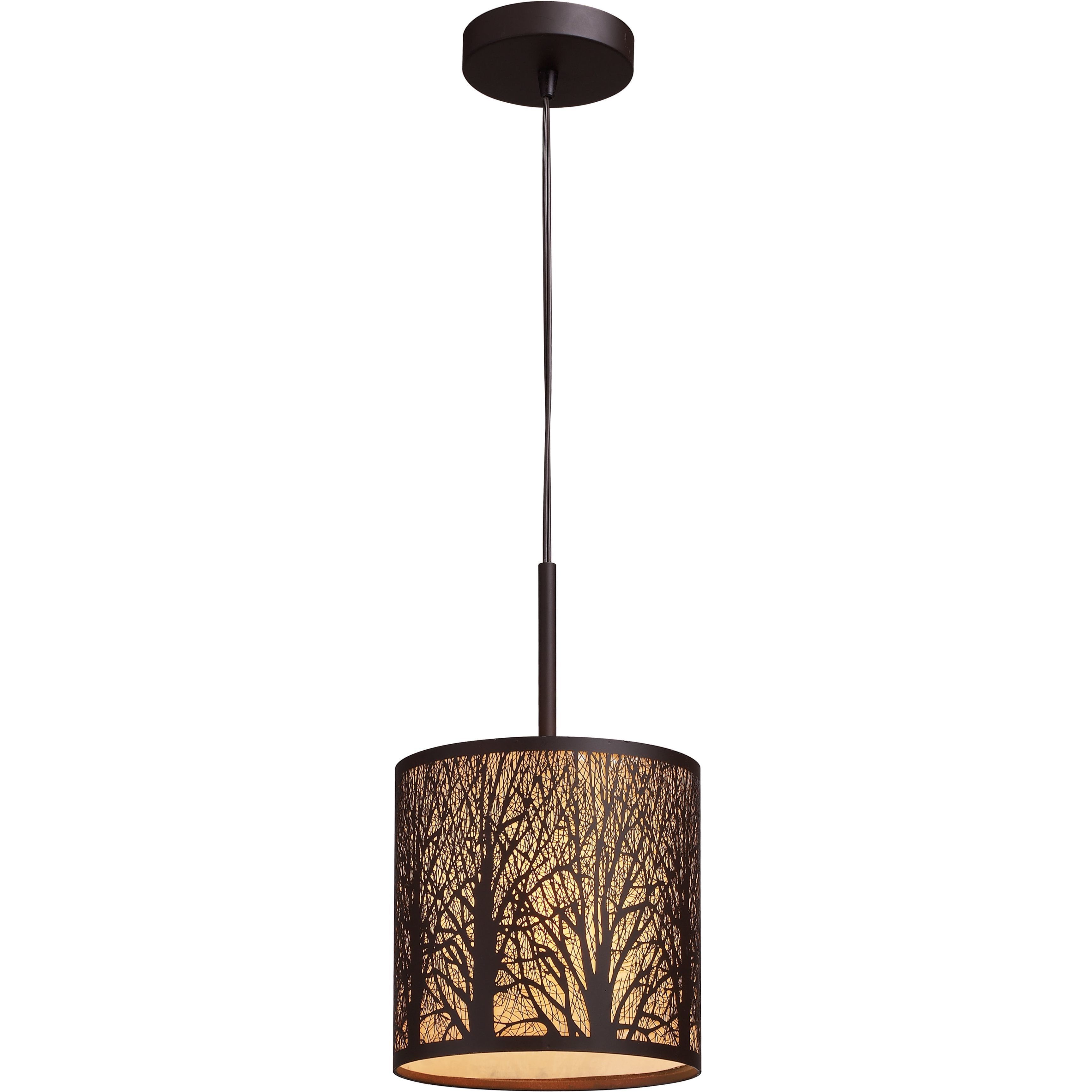 Woodland Sunrise 1 Light 8 inch Aged Bronze Mini Pendant Ceiling Light