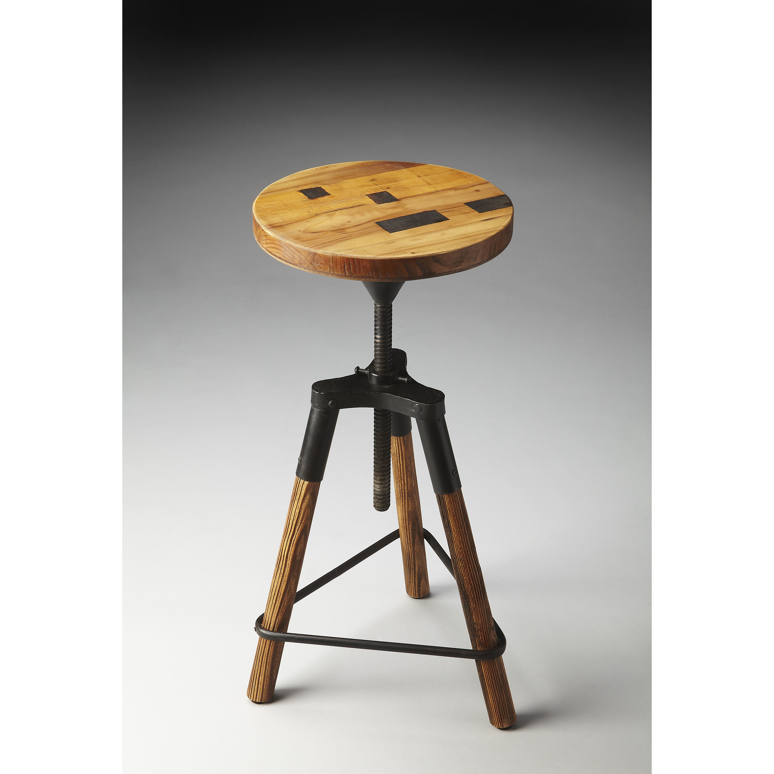 Industrial Chic Hinton Reclaimed Wood 26 inch Metalworks Barstool