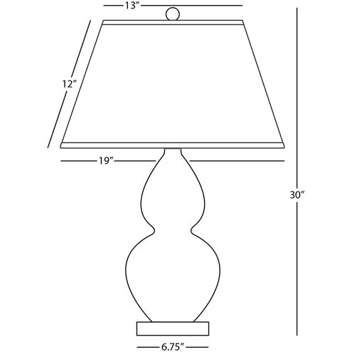 Double Gourd 30 inch 150.00 watt Sugar Plum with Lucite Table Lamp Portable Light in Pearl Dupioni