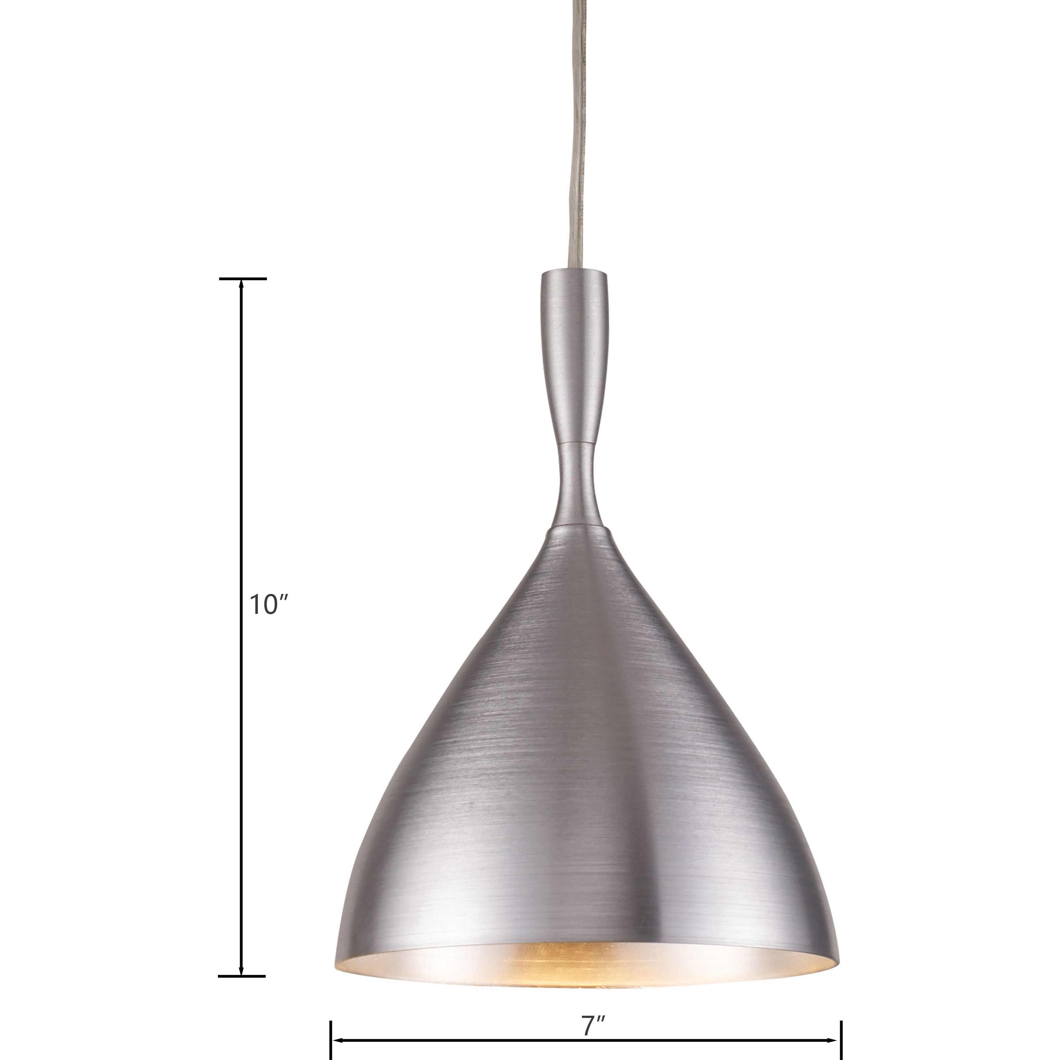 Spun Aluminum 1 Light 7 inch Aluminum Mini Pendant Ceiling Light