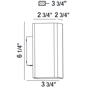 Lungo LED 6 inch Silver Outdoor Wall Mount