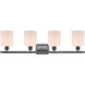 Ballston Cobbleskill 4 Light 36 inch Oil Rubbed Bronze Bath Vanity Light Wall Light in Matte White Glass, Ballston