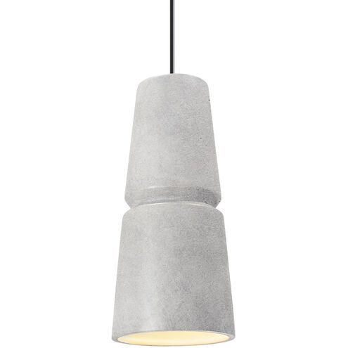 Radiance Collection 1 Light 6 inch Matte Black and Concrete and Black Pendant Ceiling Light