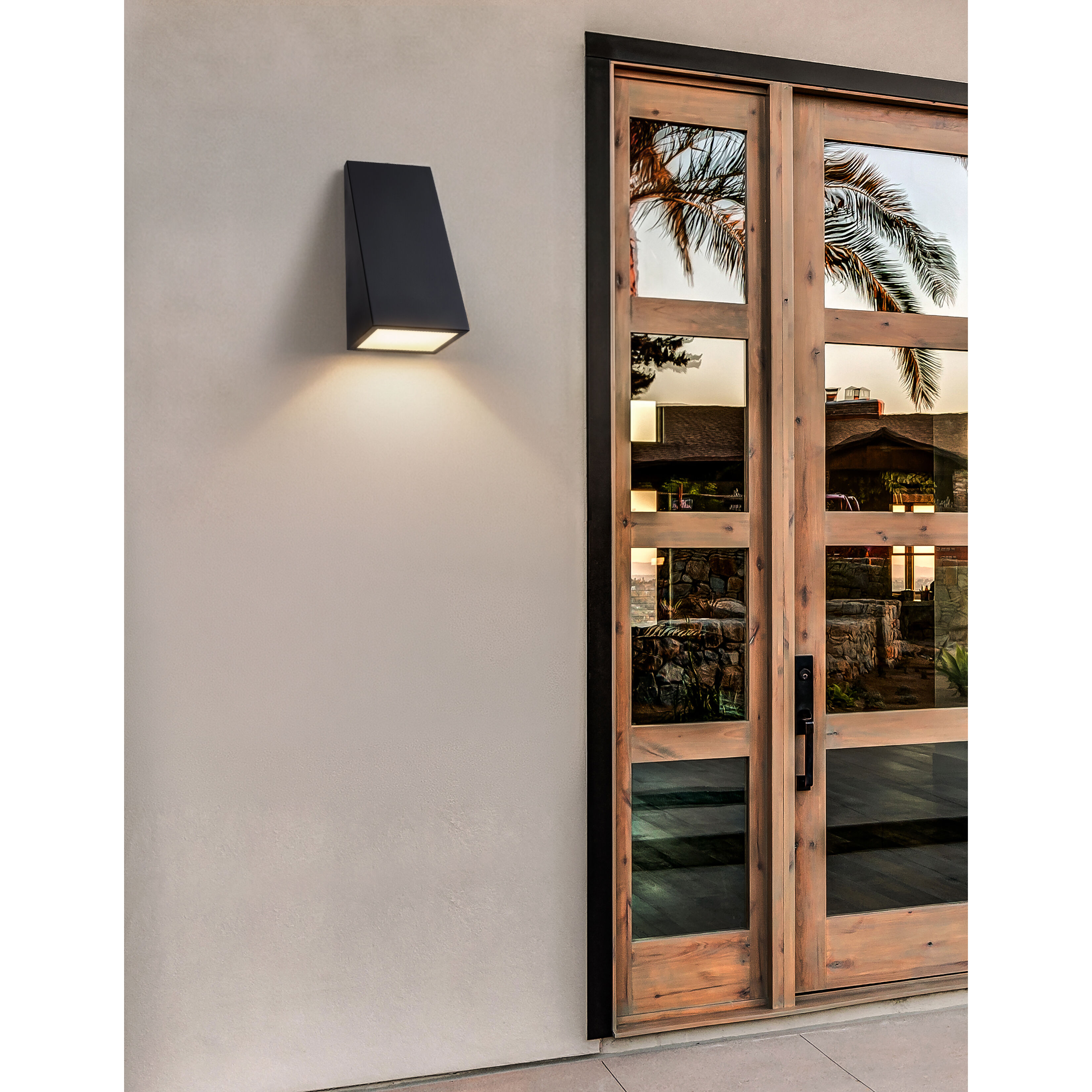 Corwin Family 12 inch Matte Black Outdoor Wall Sconce in 4" D x 5.5" W x 12" H, EVOLV