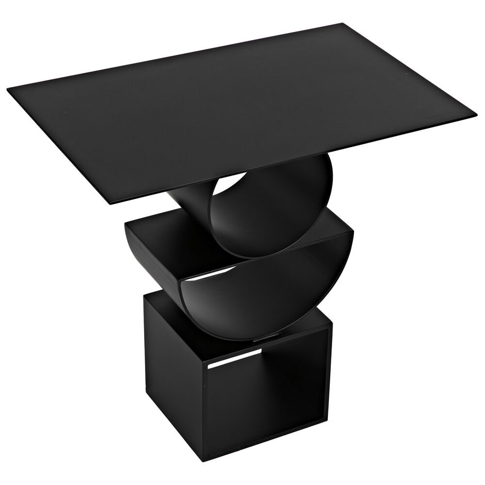 Shape 25 X 24 inch Matte Black Side Table