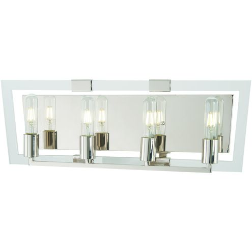 Crystal Chrome 4 Light 24.75 inch Polished Nickel Bath Light Wall Light