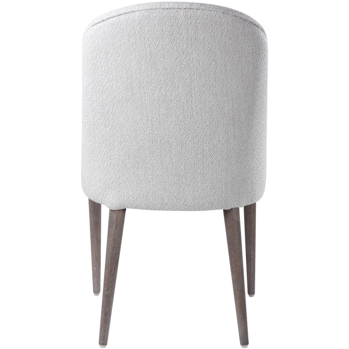 Uttermost 23558 2 Brie Off White Textured Fabric and Light Walnut Armless Chairs Set of 2
