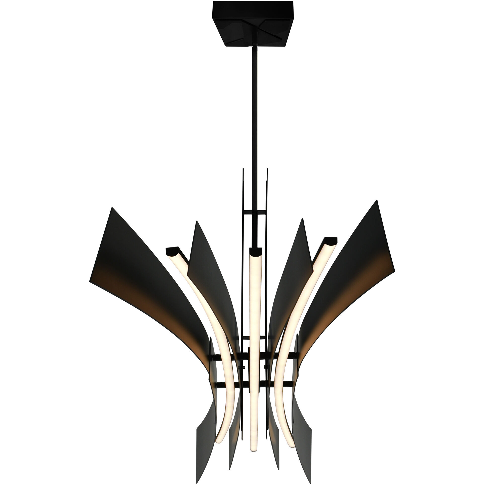 Solara LED 72 inch Black Chandelier Ceiling Light