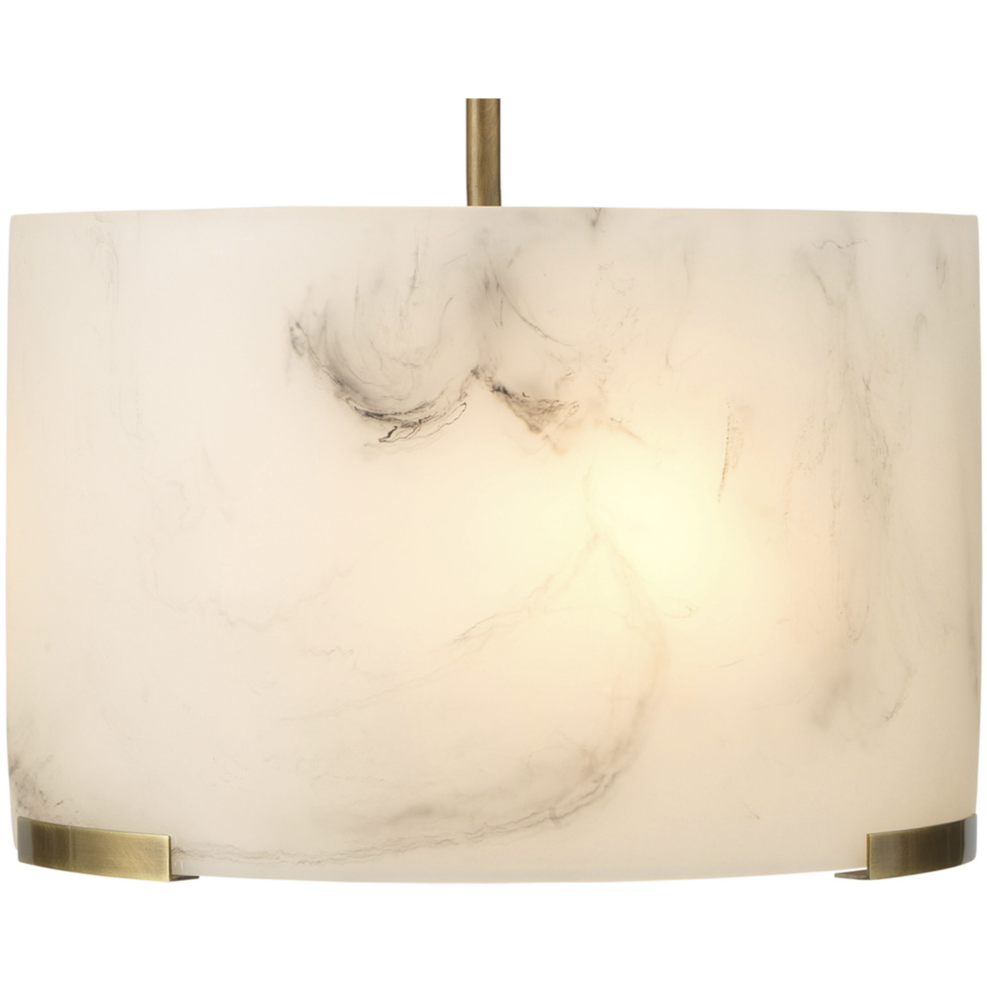 Elancourt 3 Light 17 inch White Faux Alabaster & Antique Brass Pendant Ceiling Light