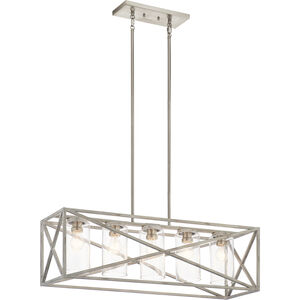 Moorgate 5 Light 12 inch Distressed Antique White Chandelier Linear (Single) Ceiling Light