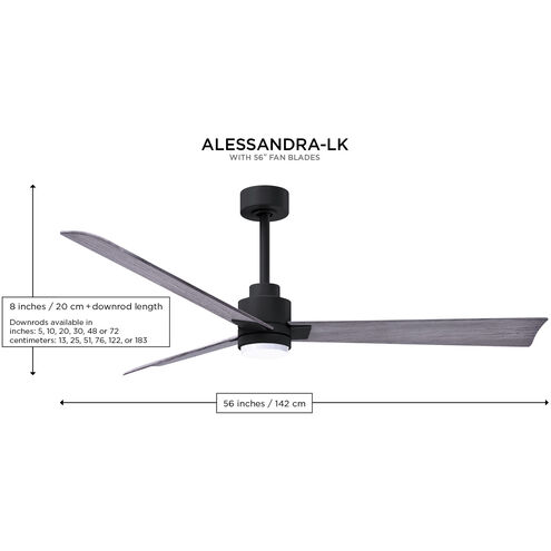 Atlas Alessandra-LK 56 inch Textured Bronze with Brushed Nickel Blades Indoor/Outdoor Ceiling Fan
