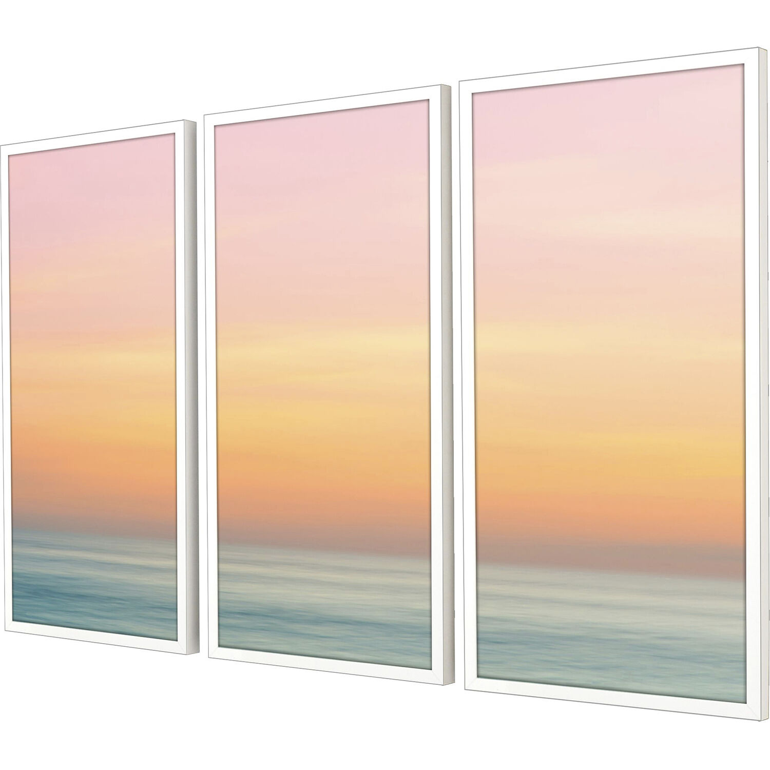 Expanse Yellow and Orange and Pink and Turquoise Framed Art