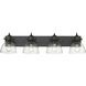Yep Hines Vanity Wall Light in Matte Black, Seeded Glass