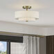 Monroe 2 Light 13 inch Antique Brass Semi Flush Mount Ceiling Light, Medium