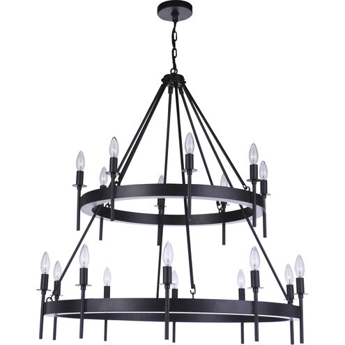 Larrson 18 Light 36 inch Flat Black Chandelier Ceiling Light