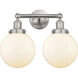 Beacon 2 Light 15.5 inch Brushed Satin Nickel Bath Vanity Light Wall Light