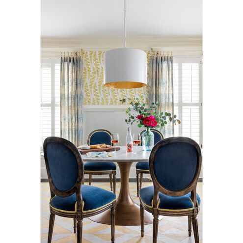 Alston 6 Light 20 inch Matte White/Antique Gold Pendant Ceiling Light in Matte White and Antique Gold
