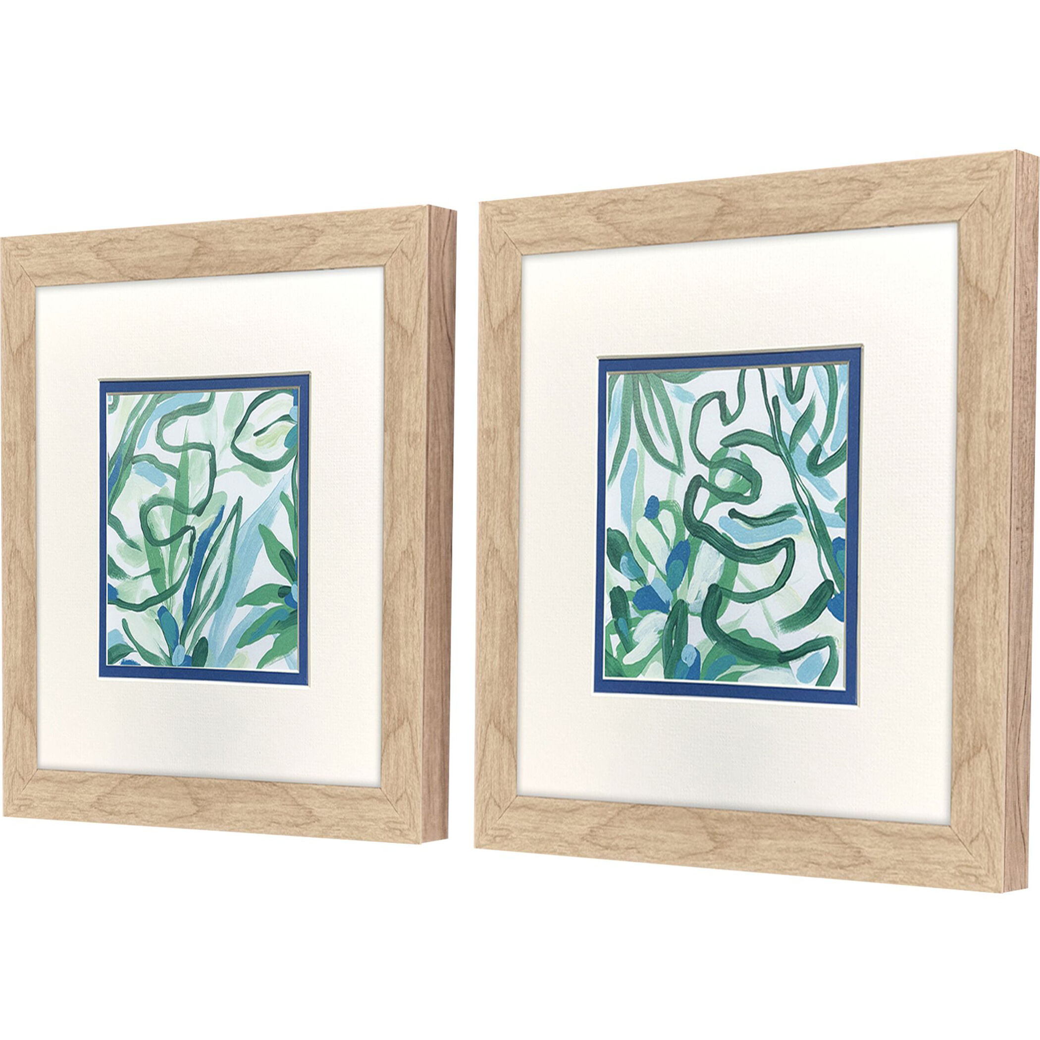Jungle Melody Blue and Green Framed Art, Propac