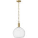 Rivi 1 Light 13 inch Lacquered Brass Pendant Ceiling Light