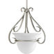 Torino 1 Light 13 inch Brushed Nickel Mini-Pendant Ceiling Light in Etched