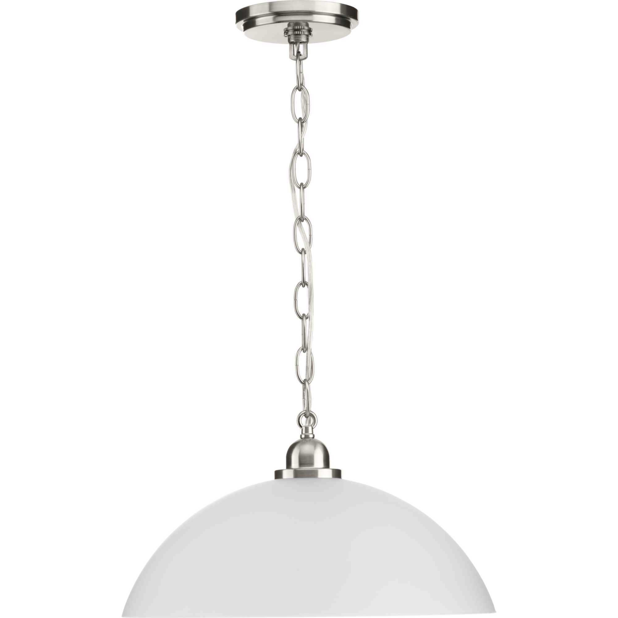 Classic Dome 1 Light 15 inch Brushed Nickel Pendant Ceiling Light