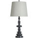 Cameron 34 inch 100 watt Dark Gray Table Lamp Portable Light in Off White Linen