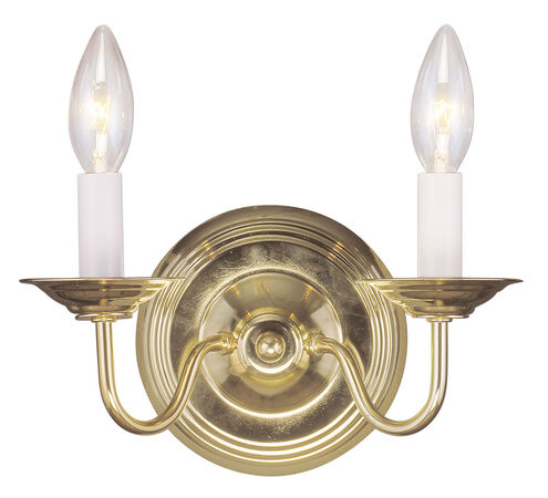 Williamsburgh 2 Light 10 inch Polished Brass Wall Sconce Wall Light