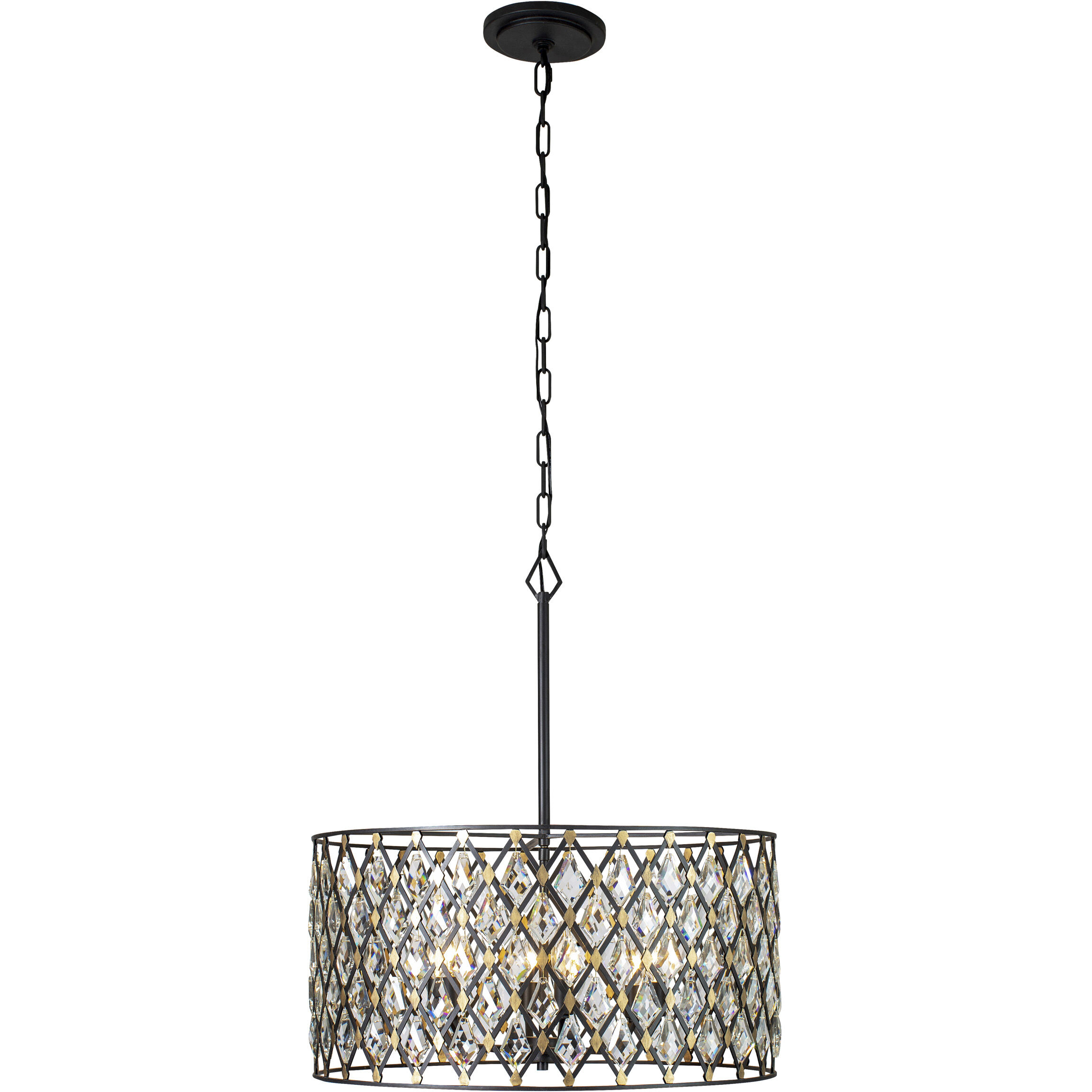 Windsor 6 Light 25 inch Carbon/Havana Gold Pendant Ceiling Light
