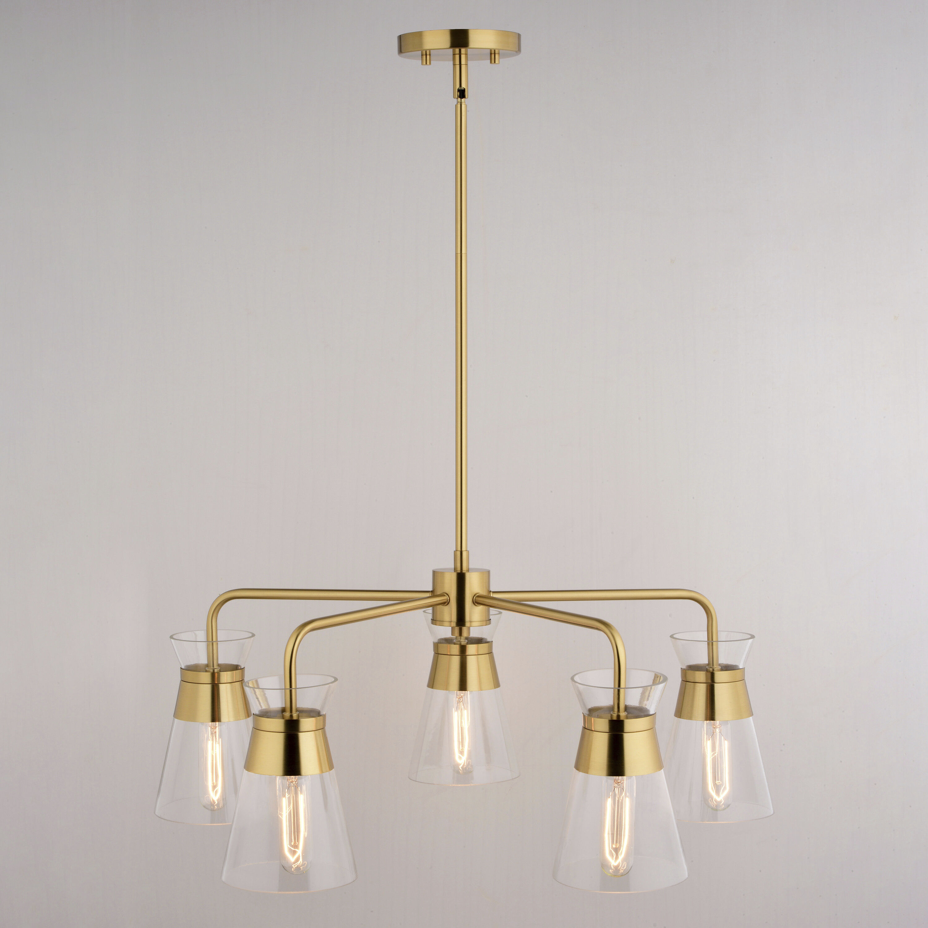 Harper LED 27 inch Natural Brass Chandelier Ceiling Light