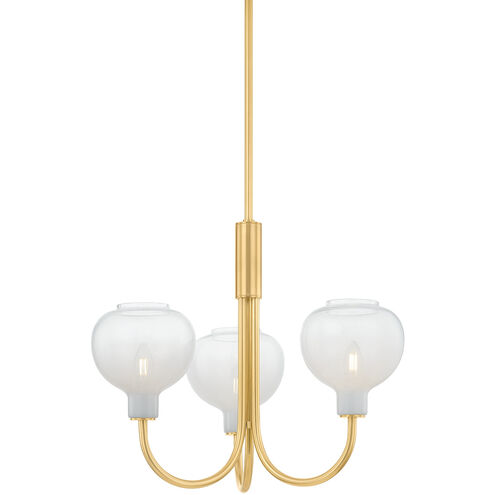 Estelle 3 Light 24 inch Aged Brass Chandelier Ceiling Light