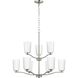 Adley 9 Light 28 inch Brushed Nickel Chandelier Ceiling Light