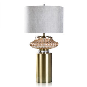 Hepburn 34 inch 150.00 watt Gold/Brass/Light Grey/Silver Sheen Table Lamp Portable Light 