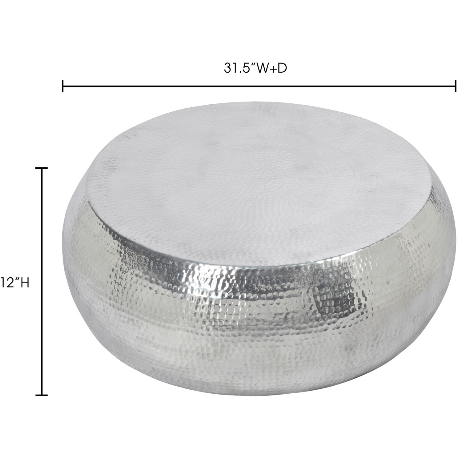 Tabla 32 X 32 inch Silver Coffee Table