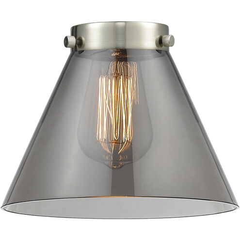 Franklin Restoration Cone LED 8 inch Polished Nickel Mini Pendant Ceiling Light in Plated Smoke, Franklin Restoration