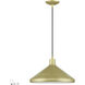 Geneva 1 Light 15.25 inch Soft Gold with Polished Brass Accents Pendant Ceiling Light